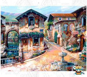 Oraloa Diamond Painting The fountain on the Square - Diamond embroidery kit art therapy