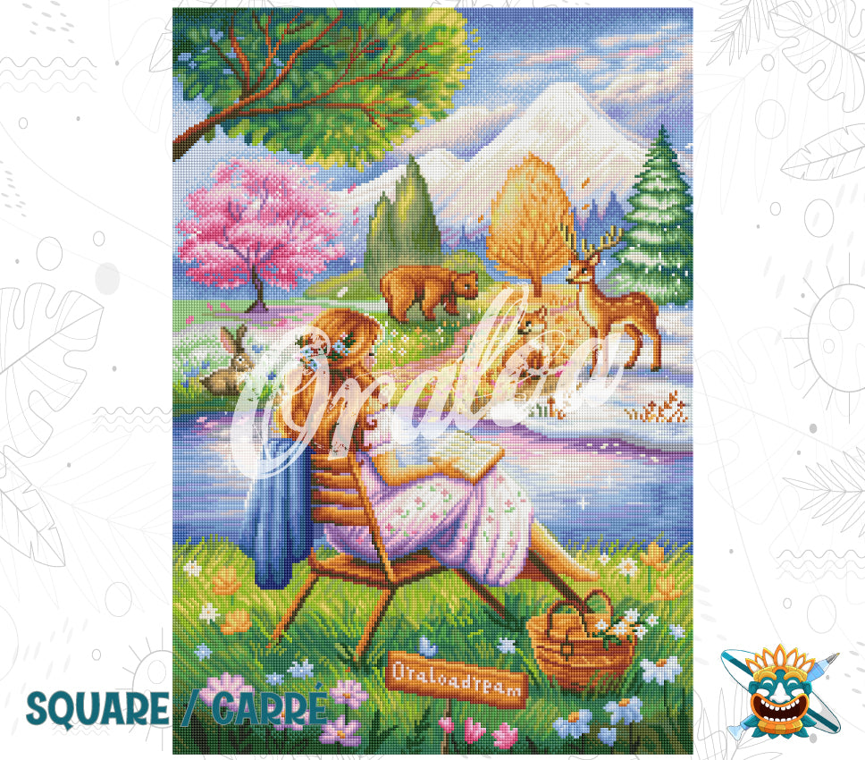 Detail Diamond Painting Four Seasons Oraloa - Diamantstickerei