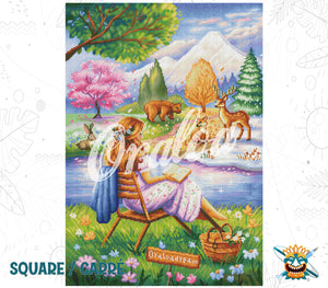 Detail Diamond Painting Four Seasons Oraloa - Diamantstickerei