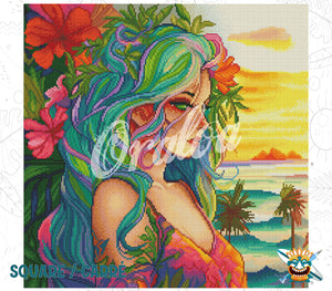 Detalle Diamond Painting Green Gaze Oraloa - Bordado diamante