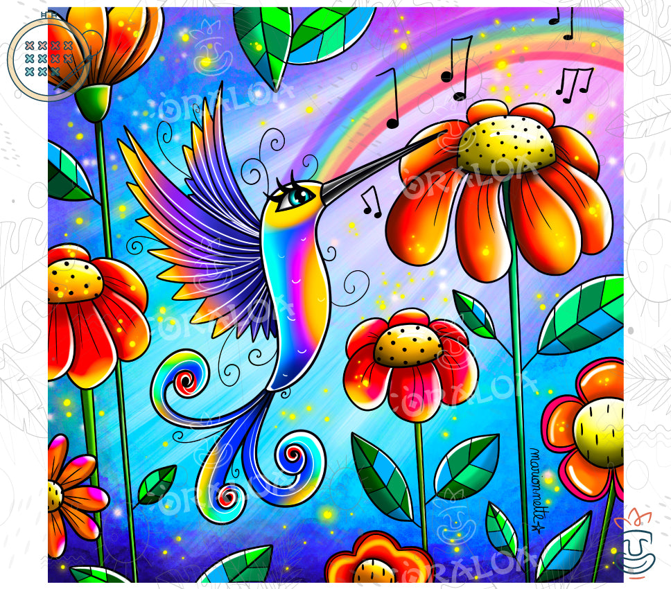Kit Diamond Painting Oraloa Hübscher Kolibri - Gestempeltes Kreuzstich-Set - Entspannende Diamantstickerei