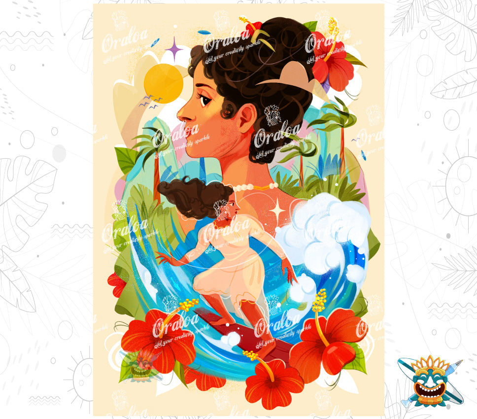 Oraloa Diamond Painting Kaʻiulani - Diamantstickerei-Kit Kunsttherapie