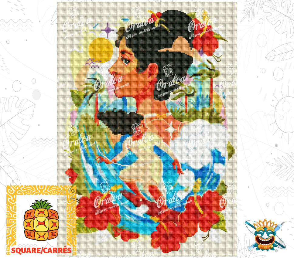 Beispiel Diamantstickerei Kaʻiulani - Oraloa Diamond Painting