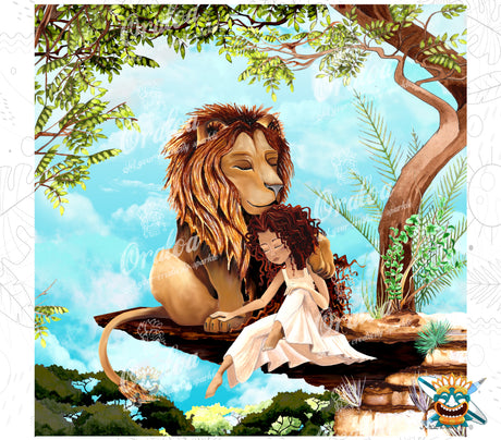 Kit Diamond Painting Oraloa La Niña y el León - Bordado de diamantes relajante