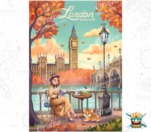 Oraloa London - Diamond Painting vollständiges Kunsttherapie-Set