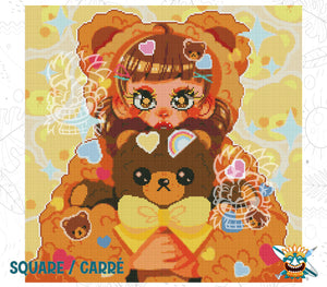Detail Diamond Painting Love my Bear Oraloa - Diamantstickerei