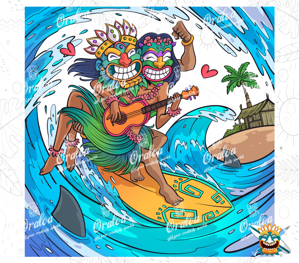 Oraloa Love Surf - Diamond Painting Komplettset für Kunsttherapie