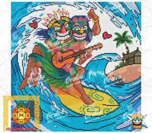 Detail Diamond Painting Love Surf Oraloa - Diamantstickerei