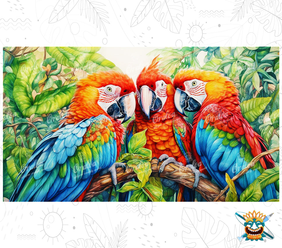 Macaw Family - Oraloa Diamond Painting Kunsttherapie-Set
