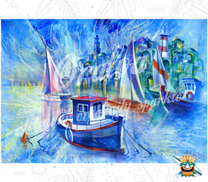 Diamond Painting Alter Hafen von Jaffa - Oraloa kreatives Diamantstickerei-Set