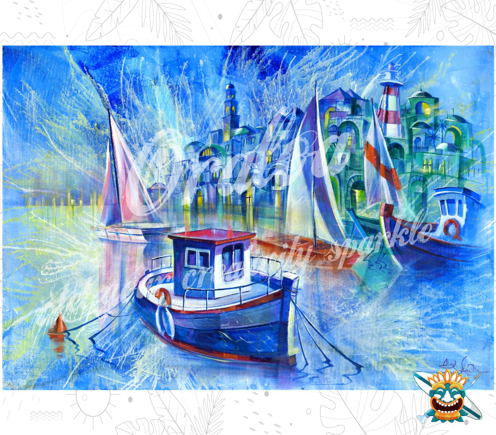 Diamond Painting Alter Hafen von Jaffa - Oraloa kreatives Diamantstickerei-Set