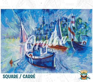 Ergebnis Diamond Painting Alter Hafen von Jaffa - Oraloa Kunsttherapie