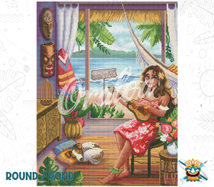 Detail Diamond Painting Oraloa Beach Instant Oraloa - Diamantstickerei