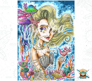 Oraloa Die kleine Meerjungfrau - Diamond Painting vollständiges Art-Therapie-Set