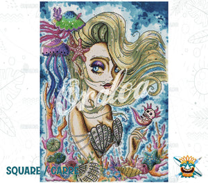 Ergebnis Diamond Painting Die kleine Meerjungfrau - Oraloa Art-Therapie