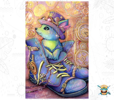 Diamond Painting Oraloa Steampunk-Katze - Kreatives Diamantstickerei-Set
