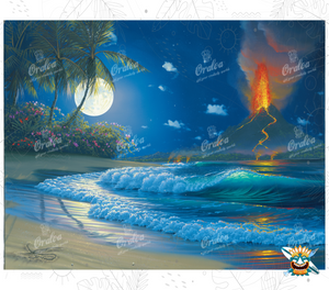 Diamond Painting Oraloa Volcano Moon - Kreatives Diamantstickerei-Set