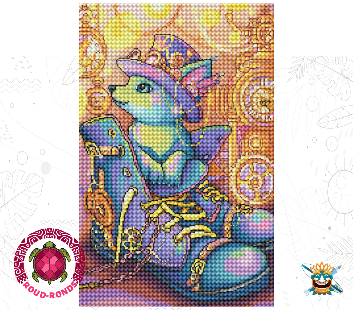 Detail Diamond Painting Steampunk-Katze Oraloa - Diamantstickerei