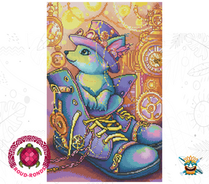 Detail Diamond Painting Steampunk-Katze Oraloa - Diamantstickerei