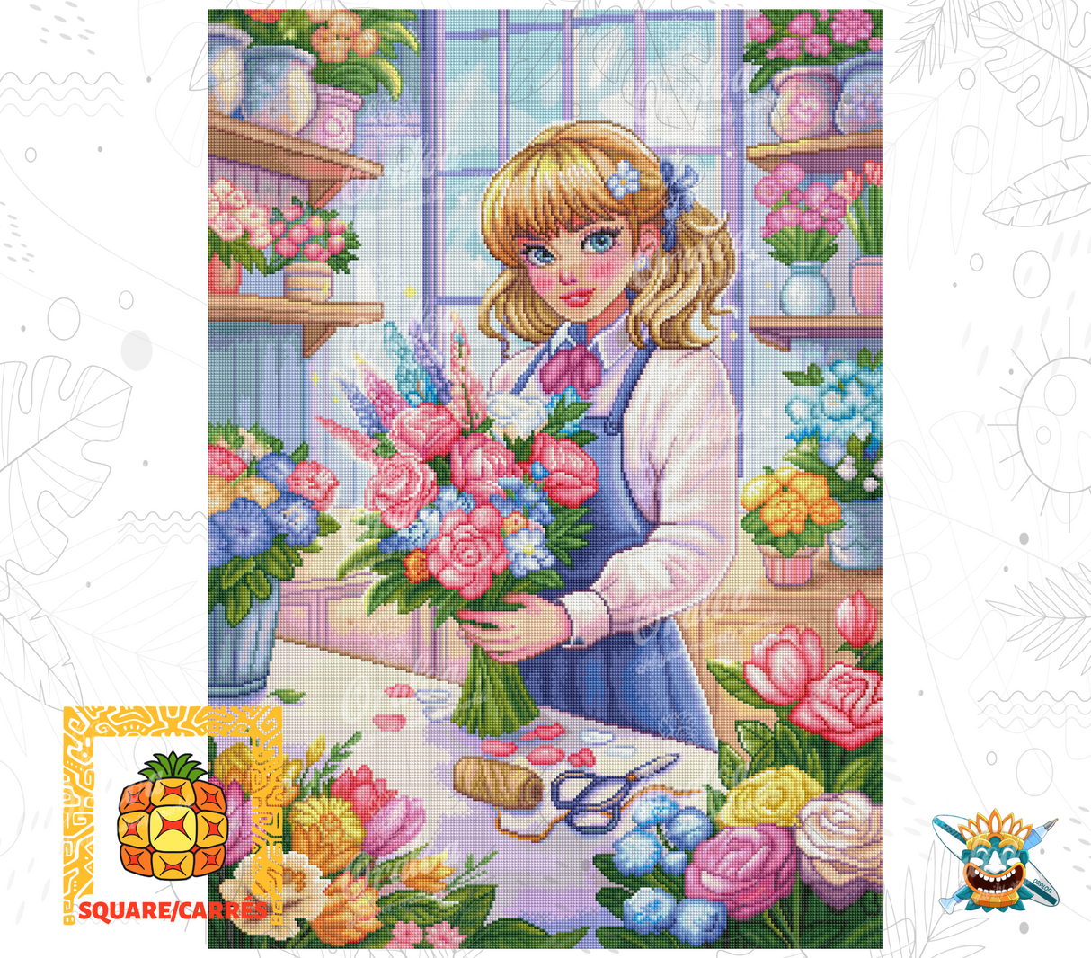 Detail Diamond Painting Flowers Oraloa - Diamantstickerei