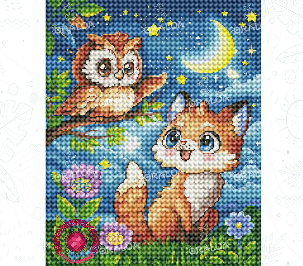 Detail Diamond Painting Friends of the Night Oraloa - Diamond Painting