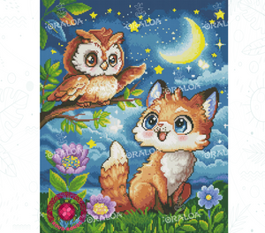 Detail Diamond Painting Friends of the Night Oraloa - Diamond Painting