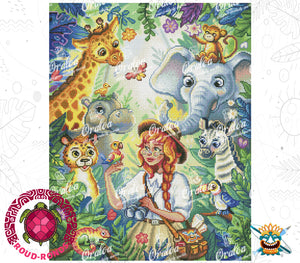Zoom Diamond Painting Oraloa Safari Girl - Kreativset