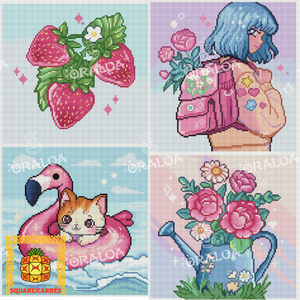 Vorschau Set Oraloa Diamond Painting Set aus 4 Leinwänden Summer Style C