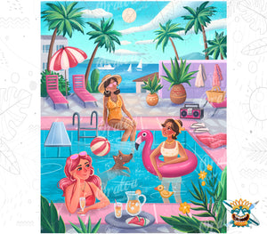 Oraloa Diamond Painting Summer Mood - Diamantstickerei-Kit Kunsttherapie