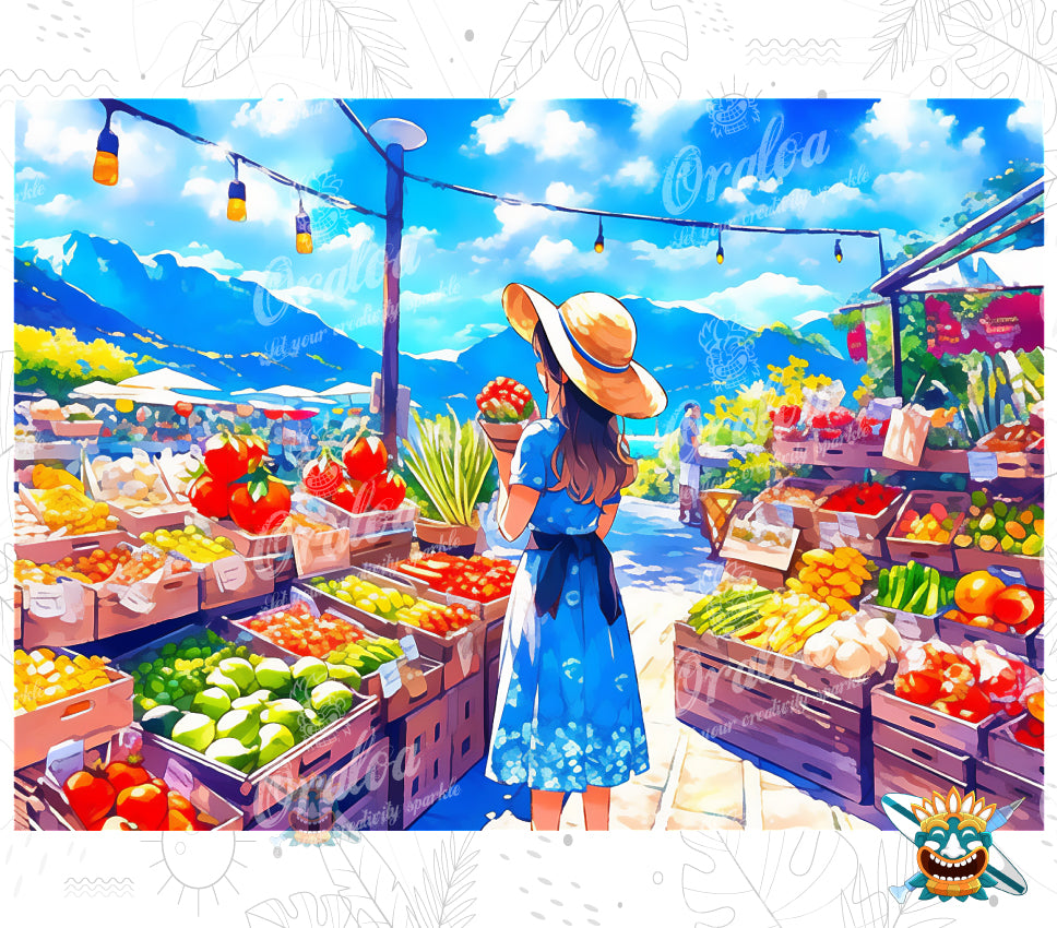Sunny Market Oraloa - Diamond Painting entspannende Diamantstickerei
