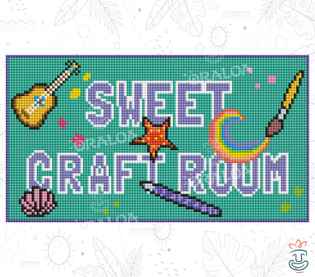 Oraloa Diamond Painting Schild Eingang Sweet Craft Room Diamond Painting - Diamantstickerei-Set Kunsttherapie