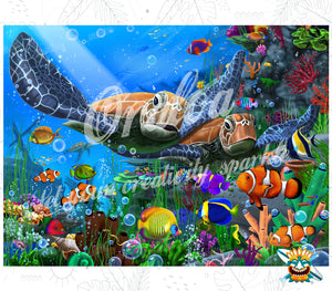 Diamond Painting Turtles of the Deep - Oraloa Kreativset Diamantstickerei
