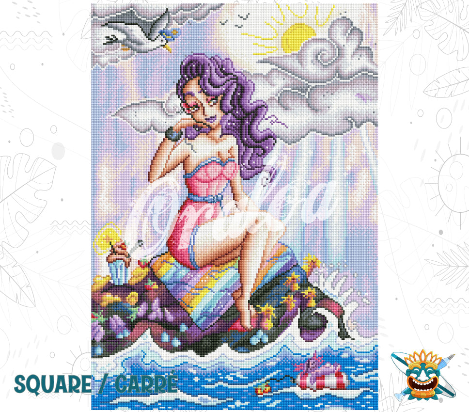 Vorschau Kit Oraloa Diamond Painting Eine Meerjungfrau im Wind