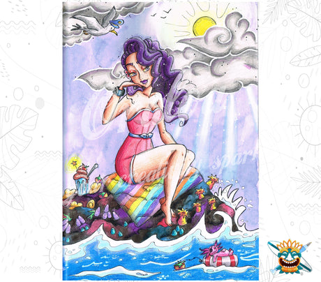 Kit Diamond Painting Oraloa Eine Meerjungfrau im Wind - Entspannende Diamantstickerei