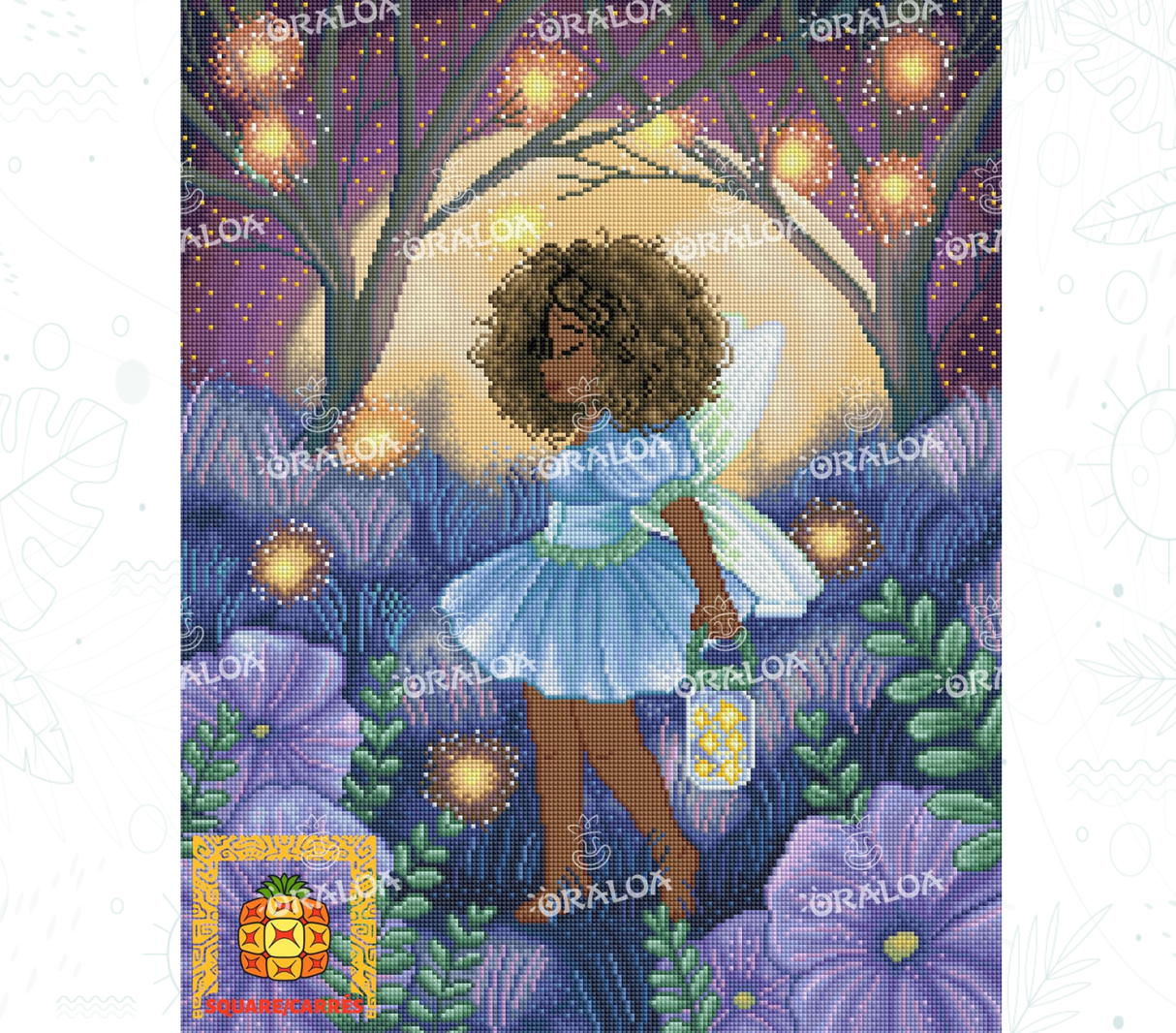 Detalle Diamond Painting Moon Fairy Oraloa - Bordado de diamantes