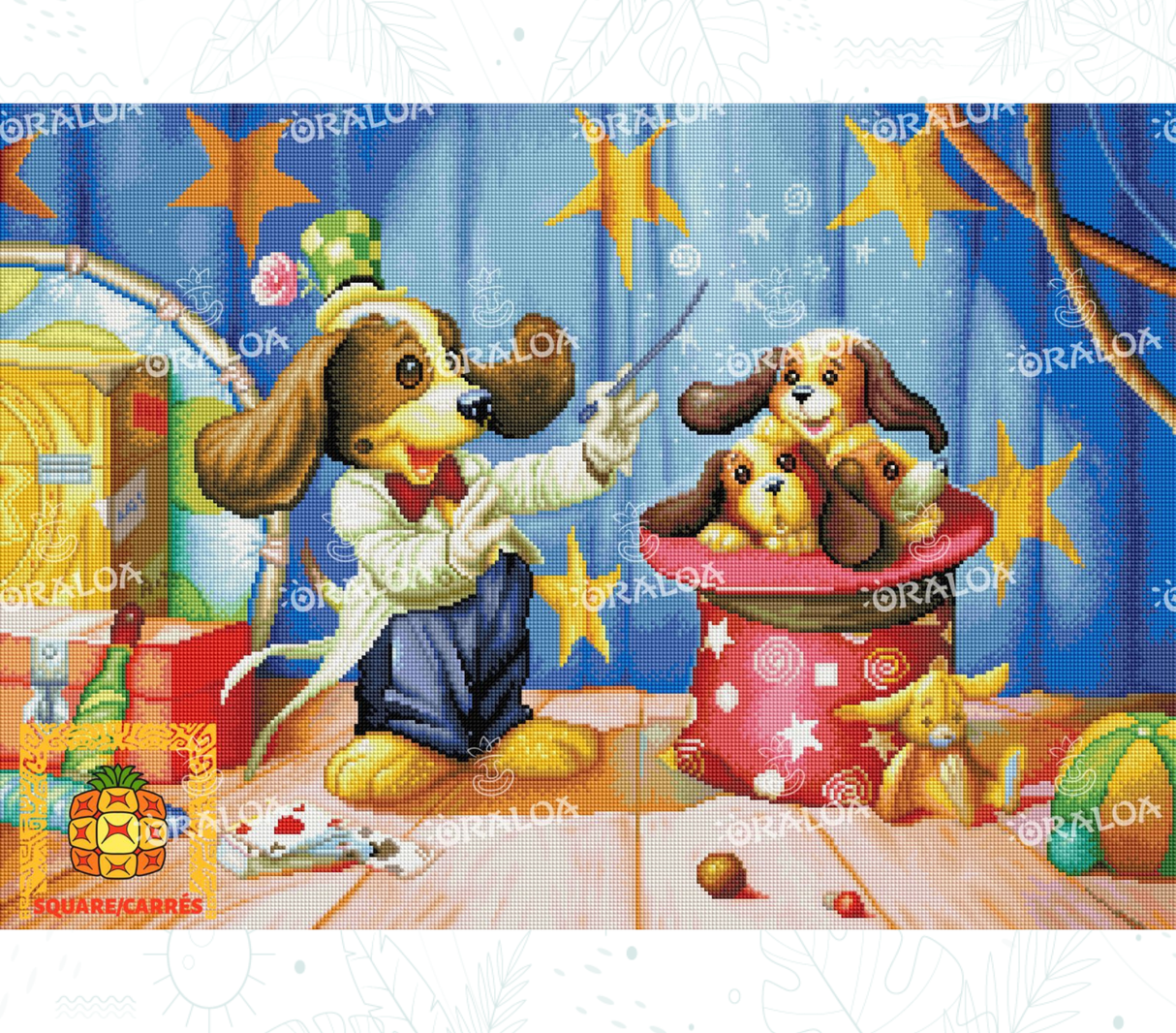 Endergebnis Oraloa Diamond Painting Dog Magician