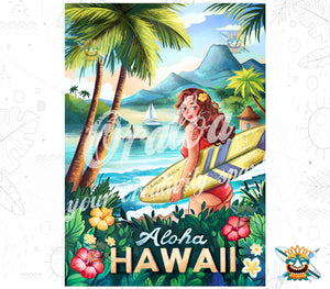 Diamond Painting Oraloa Visit Hawaii - Kreatives Diamond Painting Set