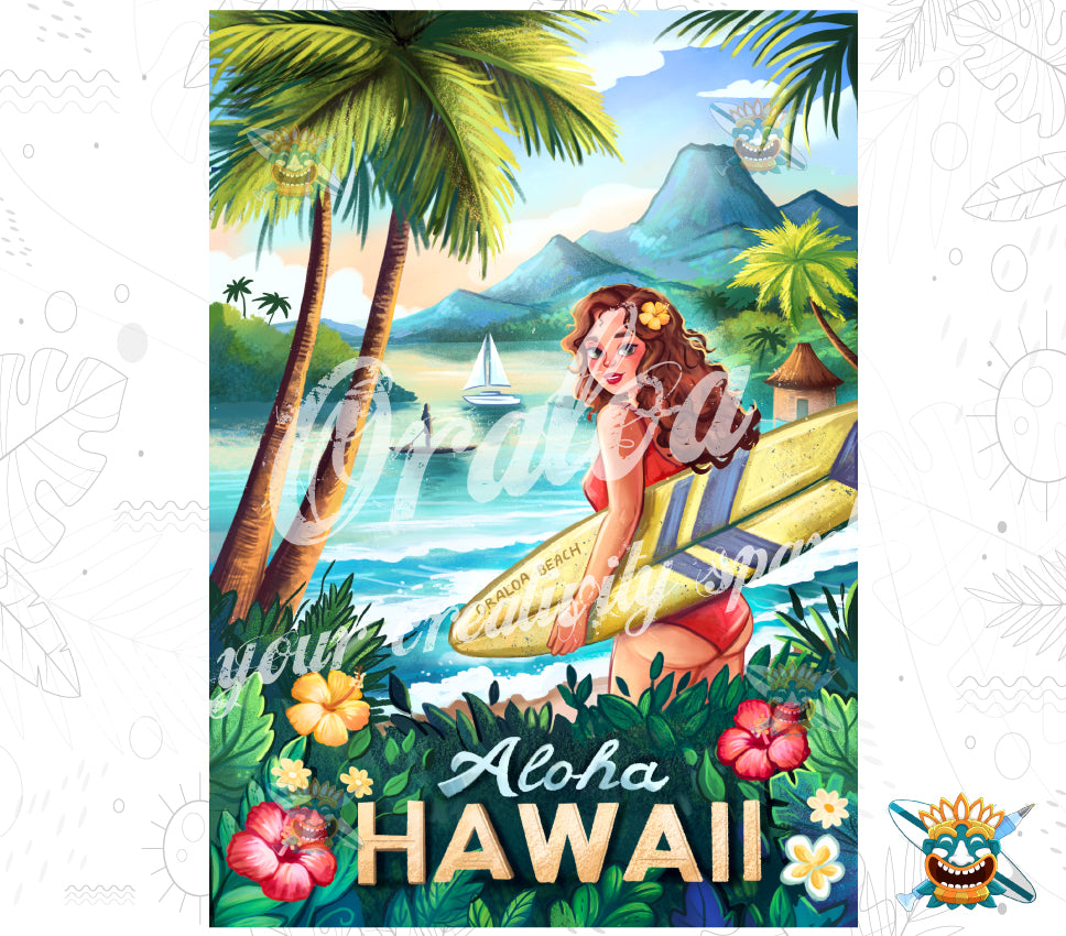 Diamond Painting Oraloa Visit Hawaii - Kreatives Diamond Painting Set