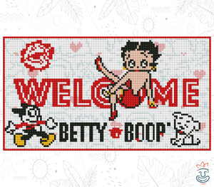 Diamond Painting Eingangsschild Betty Boop Welcome Diamond Painting - Oraloa kreatives Set Diamantstickerei