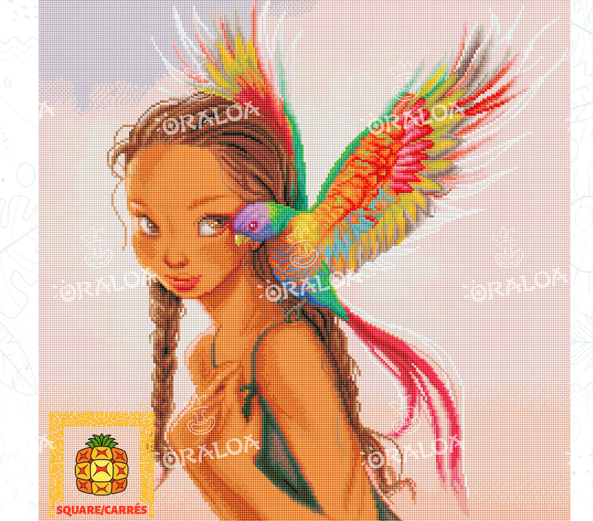 Zoom Diamond Painting Oraloa Ave de Fuego - Kit creativo