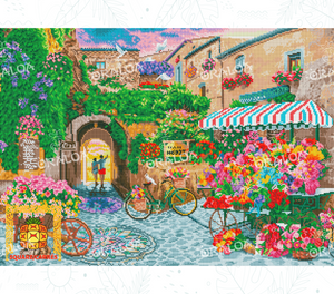 Beispiel Diamantstickerei The Flower Market - Oraloa Diamond Painting