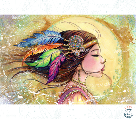 Kit Diamond Painting Oraloa Feder im Wind - Entspannende Diamantstickerei