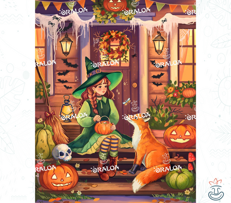 Oraloa Diamond Painting Fox Night - Diamantstickerei-Kit Kunsttherapie