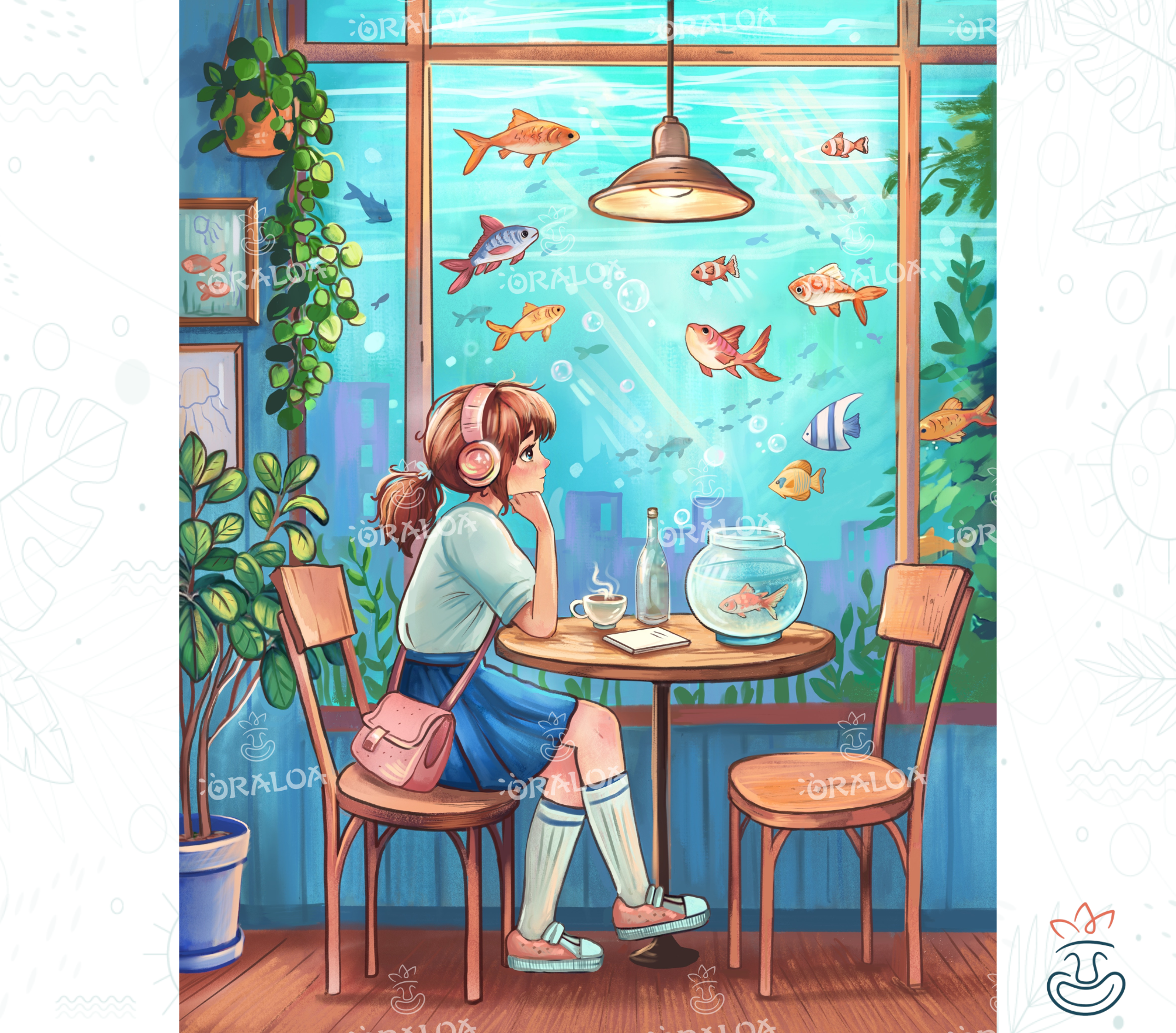 Oraloa Aquatic moment - Diamond Painting Komplettset für Kunsttherapie