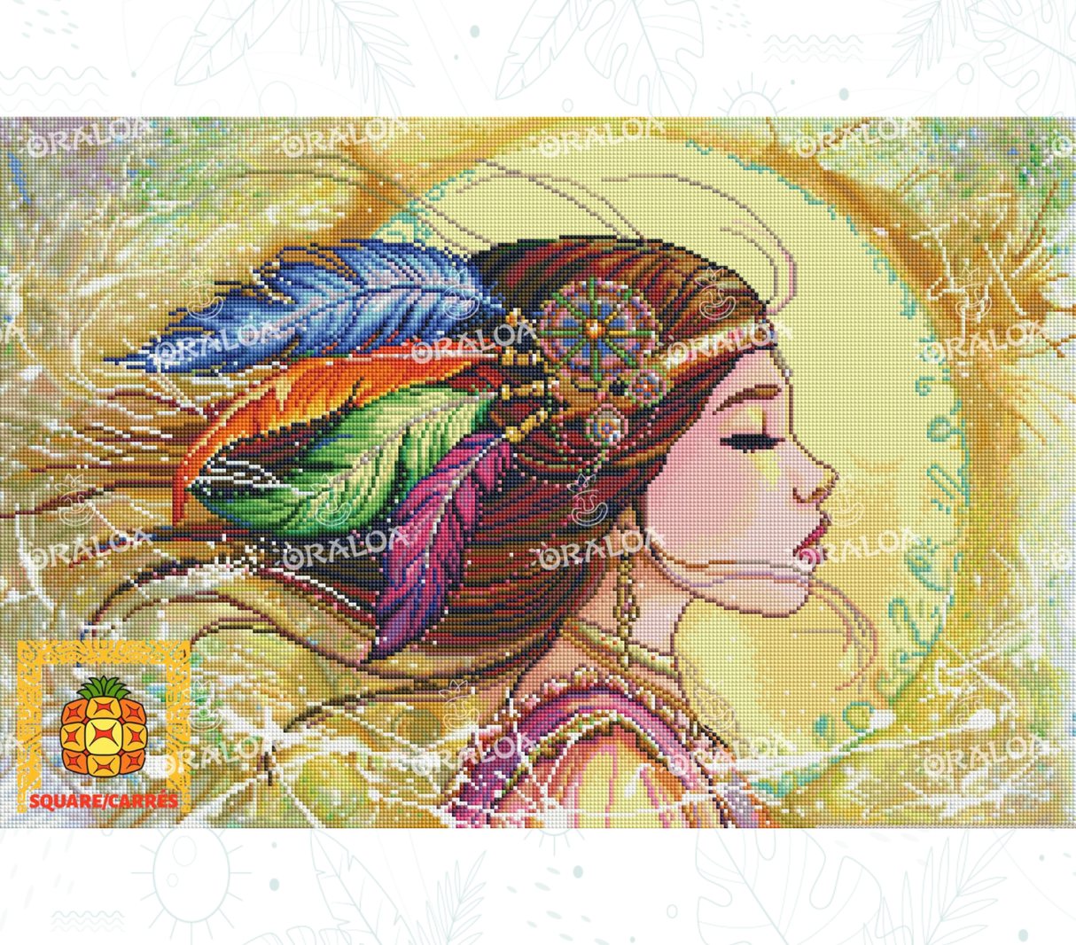 Endergebnis Oraloa Diamond Painting Feder im Wind