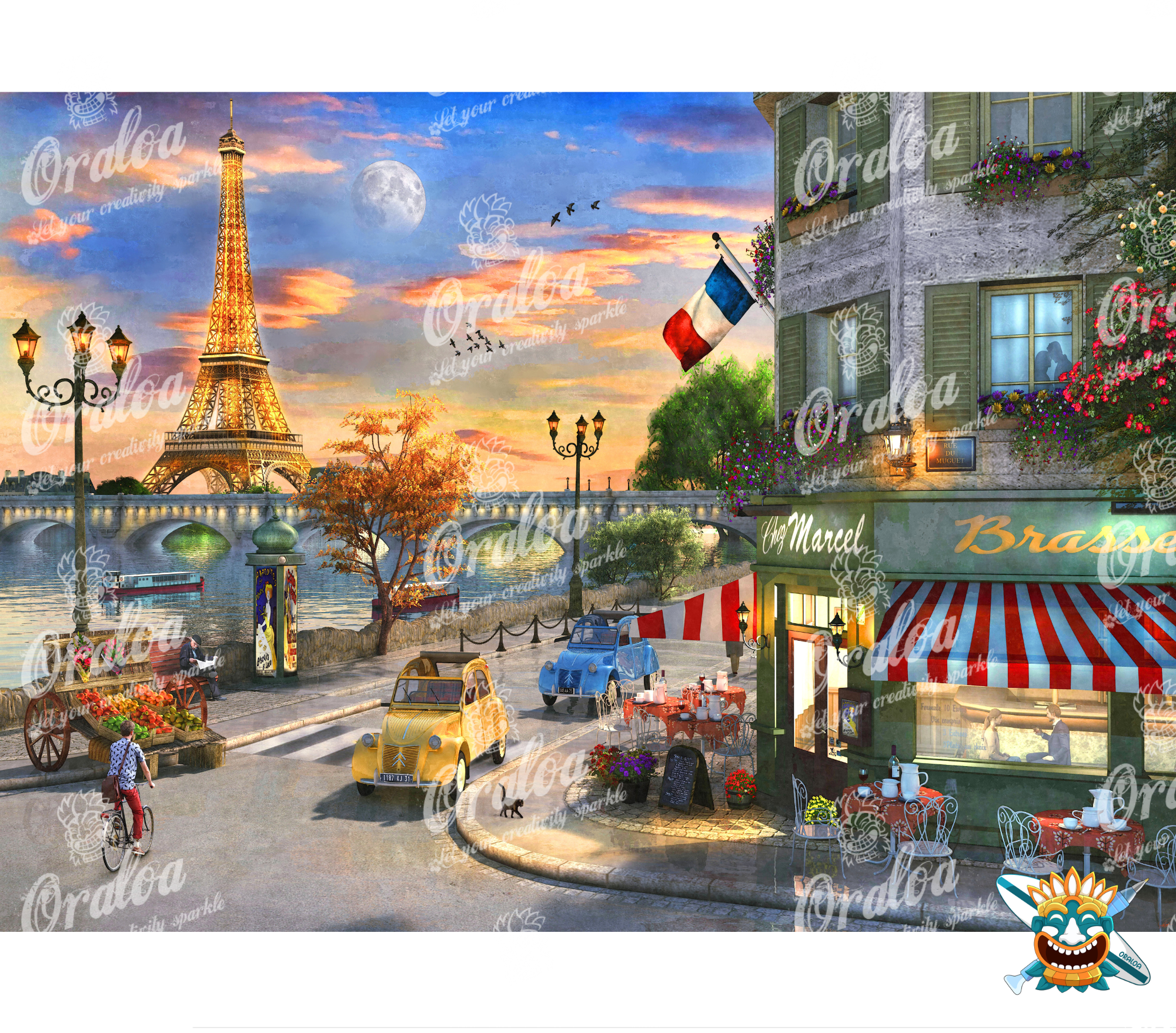 Paris Street Cafe - Oraloa Diamond Painting Kunsttherapie-Set