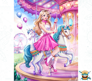 Oraloa Diamond Painting Karussell - Diamantstickerei-Kit Kunsttherapie