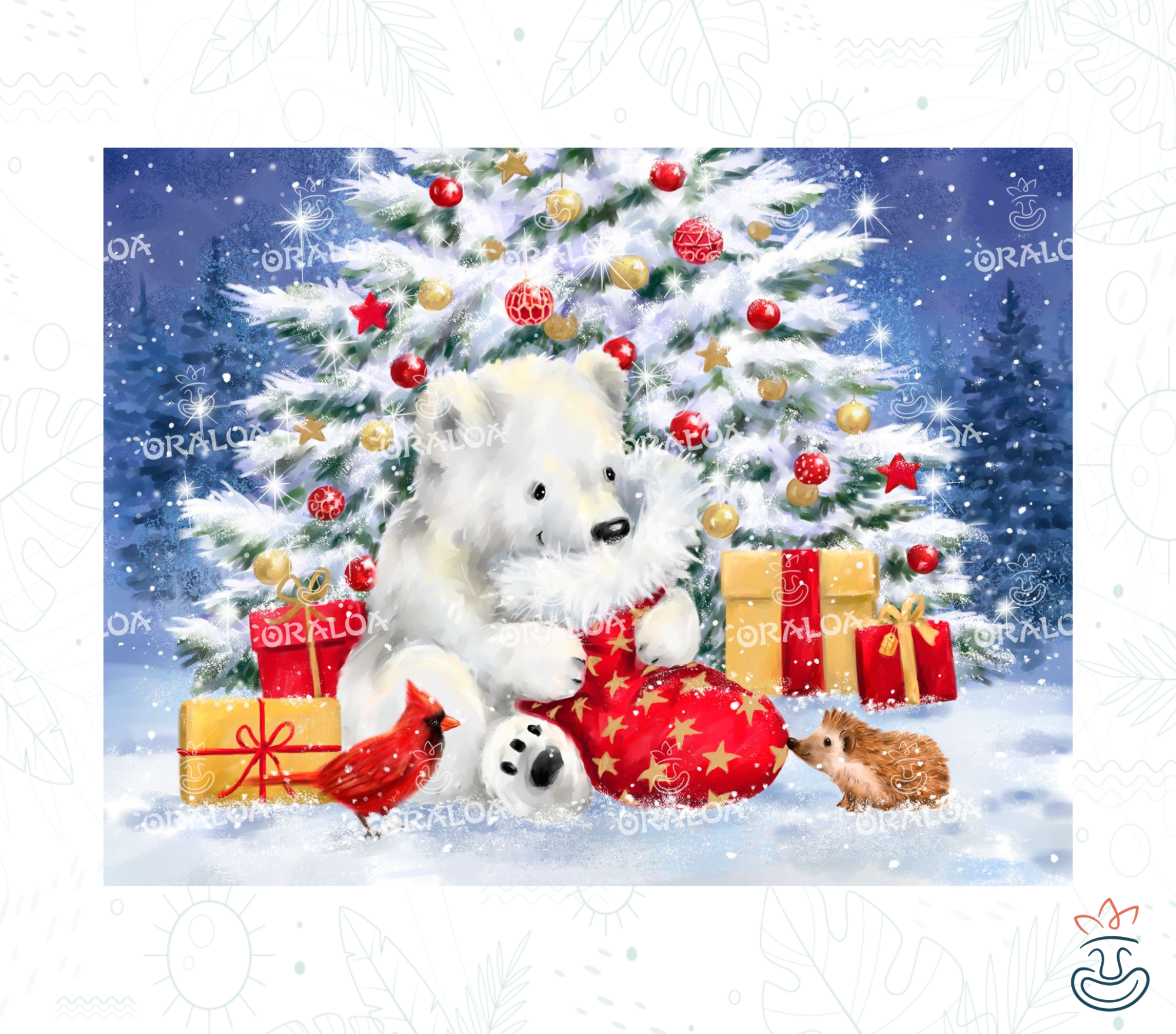 Diamond Painting Oraloa Polar Cub with Sock - Kreatives Diamantstickerei-Set