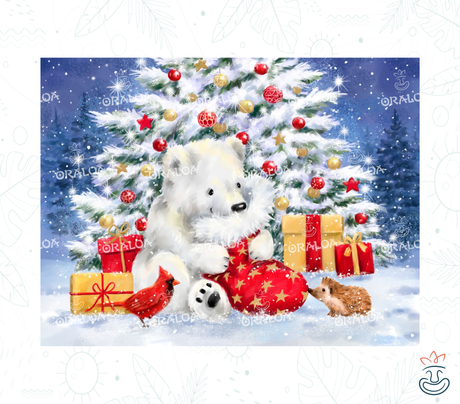 Diamond Painting Oraloa Polar Cub with Sock - Kreatives Diamantstickerei-Set
