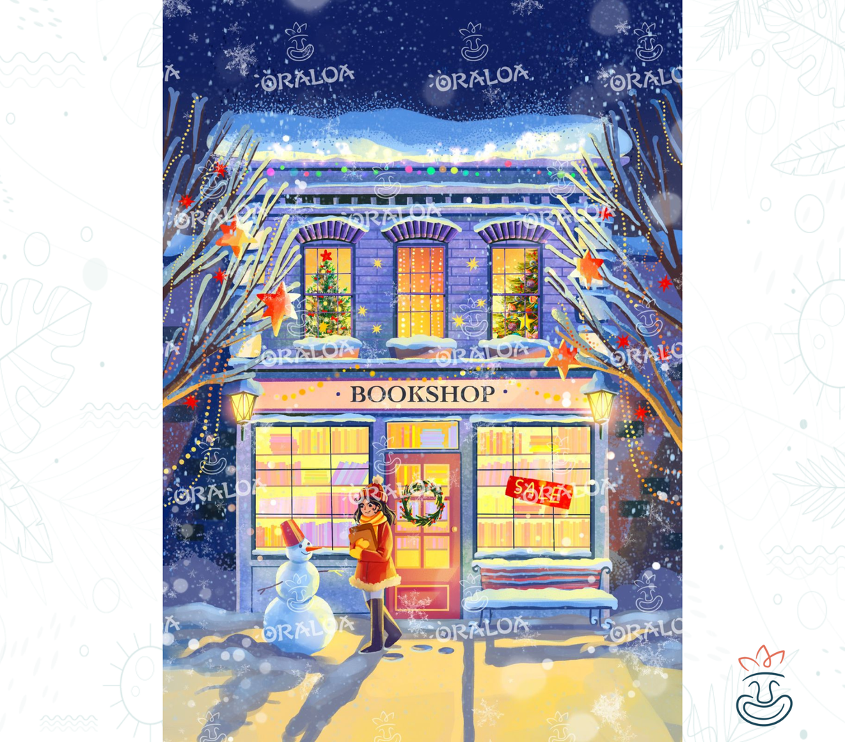 Diamantstickerei Winter Bookshop - Oraloa Diamond Painting kreativ